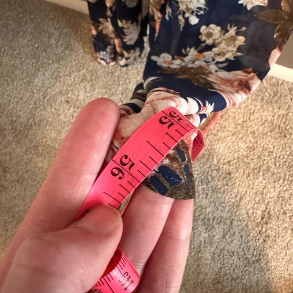 Anrabess Navy Floral Maxi Dress - sheer, long overlay over a shorter slip - Picture 12 of 12